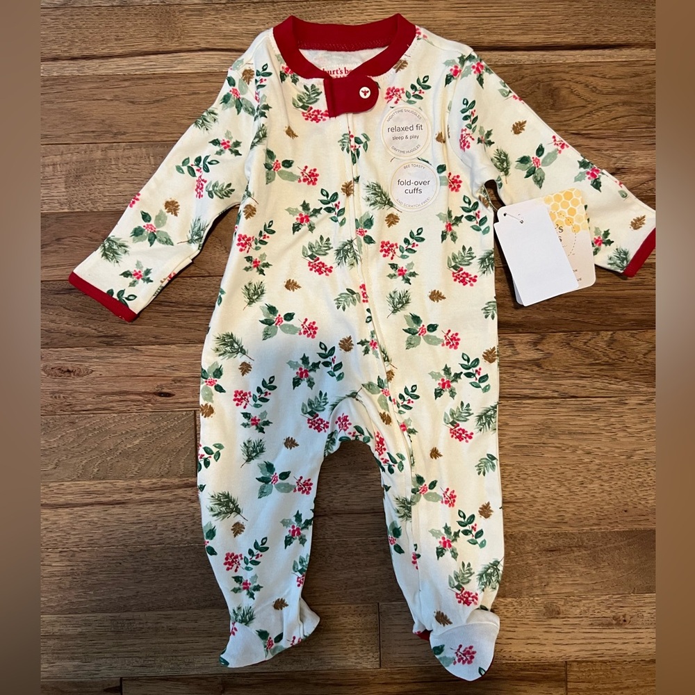Burt’s Bees Baby One Piece Pajamas 0-3, Christmas Cardinal